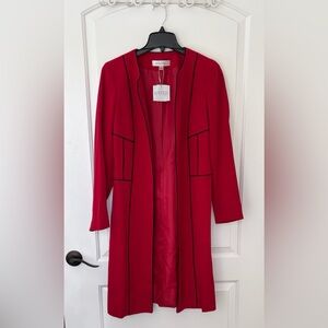 NEW Kasper Women’s Crepe Longline Open Front Jacket Size 4 Office Blazer